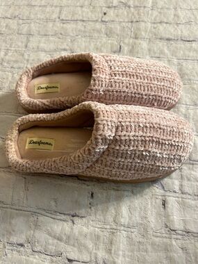 DEARFOAMS PINK WOMEN’S MEMORY FOAM KNIT CLOG COZY RIBBED OPEN BACK SLIPPERS XL